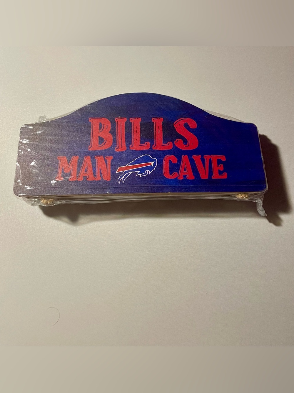 NIB Buffalo Bills Wood Man Cave 4-Panel Hanging Dangle Sign. New/Factory Sealed